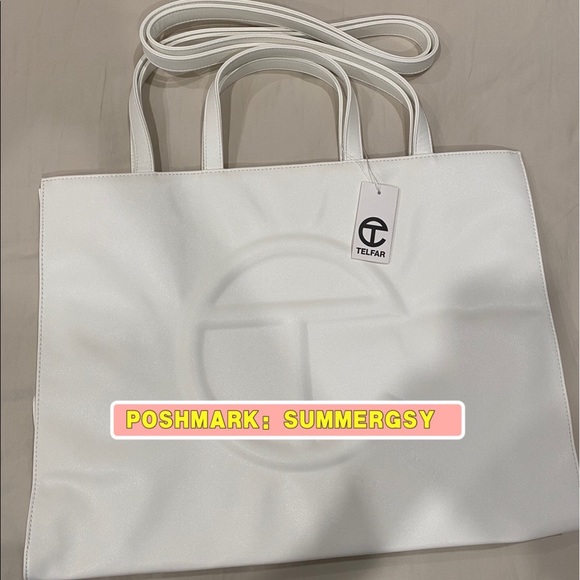 Telfar white large shopping bag tote NWT - Picture 1 of 2